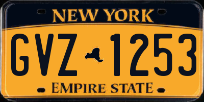 NY license plate GVZ1253