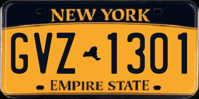 NY license plate GVZ1301