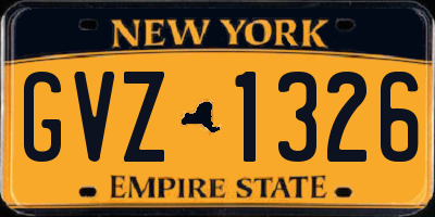 NY license plate GVZ1326