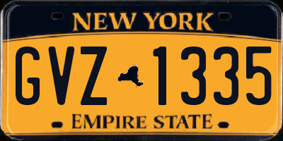 NY license plate GVZ1335