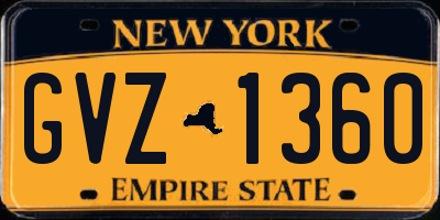 NY license plate GVZ1360