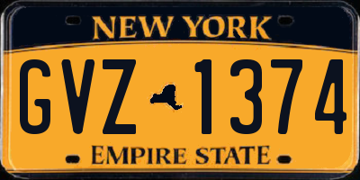 NY license plate GVZ1374