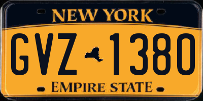 NY license plate GVZ1380