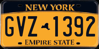 NY license plate GVZ1392