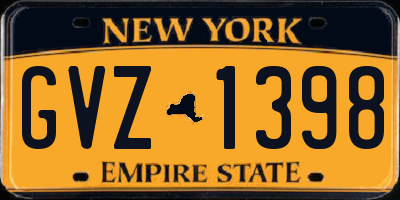 NY license plate GVZ1398