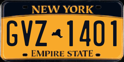 NY license plate GVZ1401