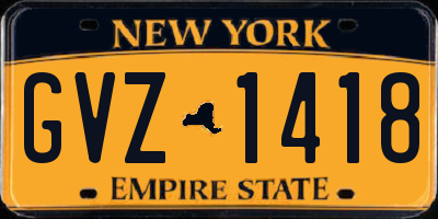 NY license plate GVZ1418