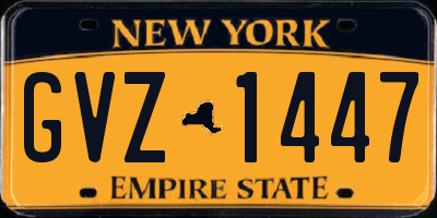 NY license plate GVZ1447