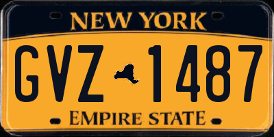 NY license plate GVZ1487
