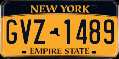 NY license plate GVZ1489