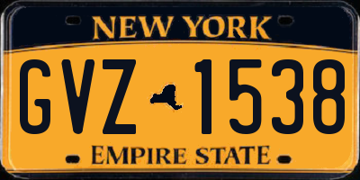 NY license plate GVZ1538