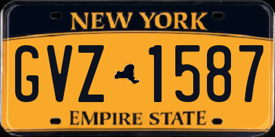 NY license plate GVZ1587