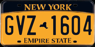 NY license plate GVZ1604
