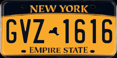 NY license plate GVZ1616
