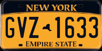 NY license plate GVZ1633