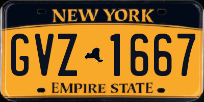 NY license plate GVZ1667