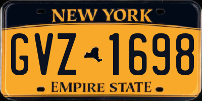 NY license plate GVZ1698