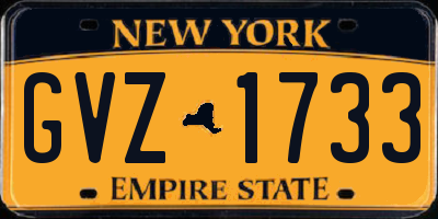 NY license plate GVZ1733