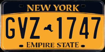 NY license plate GVZ1747