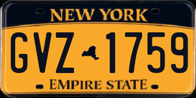 NY license plate GVZ1759