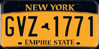 NY license plate GVZ1771