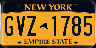 NY license plate GVZ1785