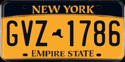 NY license plate GVZ1786