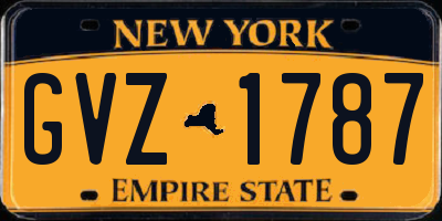 NY license plate GVZ1787
