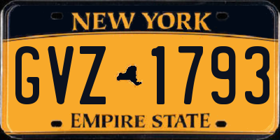 NY license plate GVZ1793