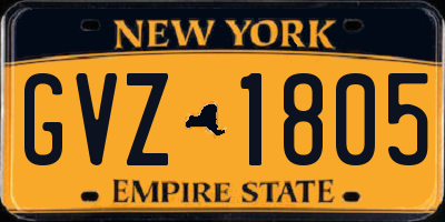 NY license plate GVZ1805