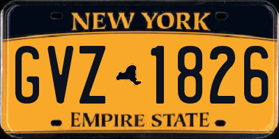 NY license plate GVZ1826