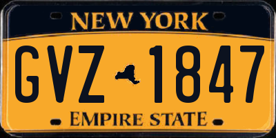 NY license plate GVZ1847