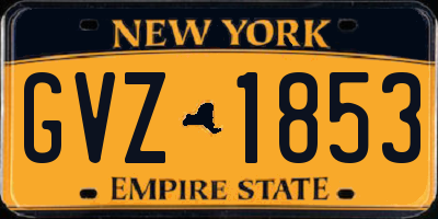 NY license plate GVZ1853