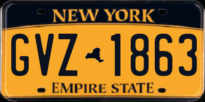 NY license plate GVZ1863