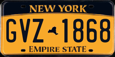 NY license plate GVZ1868