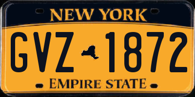 NY license plate GVZ1872