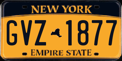 NY license plate GVZ1877