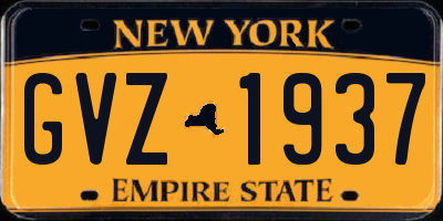NY license plate GVZ1937
