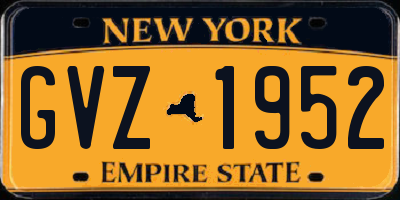 NY license plate GVZ1952