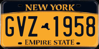 NY license plate GVZ1958