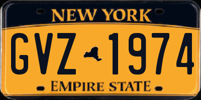 NY license plate GVZ1974