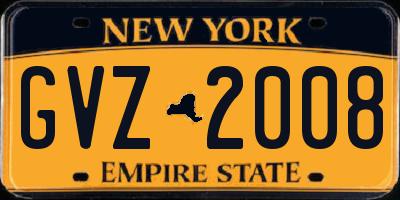 NY license plate GVZ2008