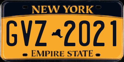 NY license plate GVZ2021