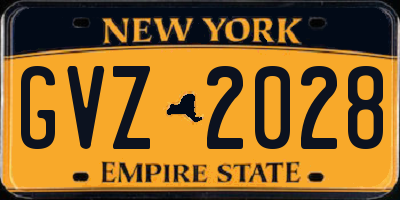 NY license plate GVZ2028
