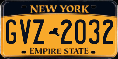NY license plate GVZ2032