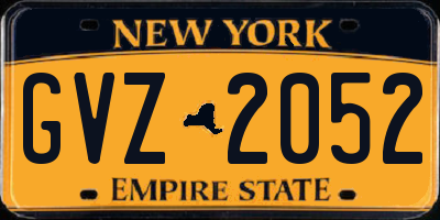 NY license plate GVZ2052