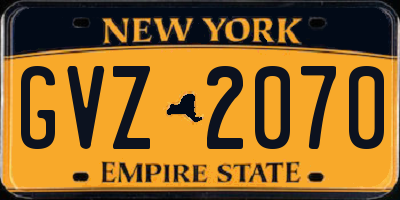 NY license plate GVZ2070