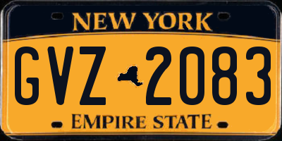 NY license plate GVZ2083
