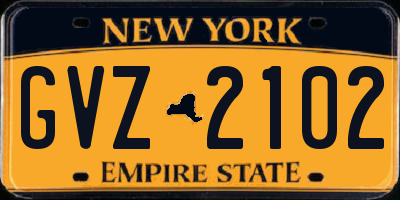NY license plate GVZ2102