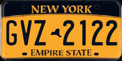NY license plate GVZ2122